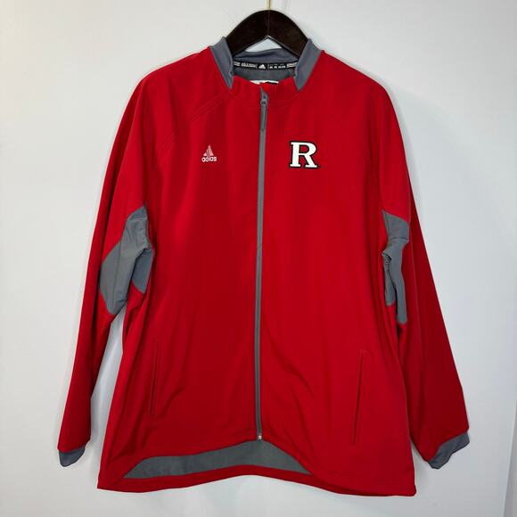 Adidas Men's Rutgers Scarlet  Softshell  Full Zip Jacket Red 2XL - Picture 3 of 9